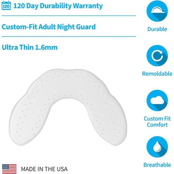 Night Guard - 1.6mm Thin - Custom-Molded Fit - Protects Nighttime Teeth Grinding - Picture 4 of 7